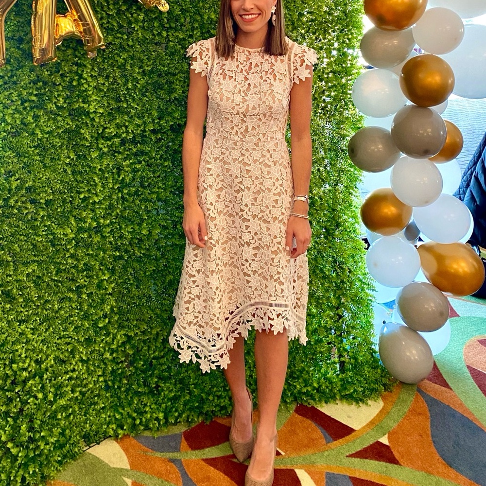 Nordstrom white floral lace dress